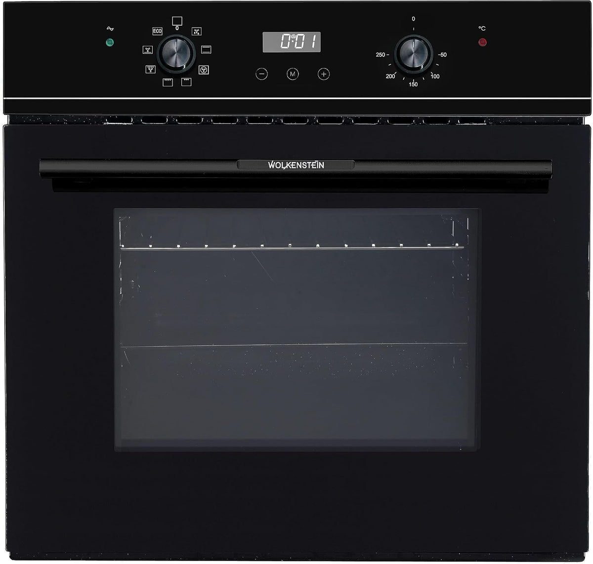 Wolkenstein Backofen, 66 L, Schwarz, WMO 90 Einbau- mit Glasblende, 8 funktionen, Digitaltimer, Softclose, 2300 Watt