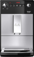 Melitta Kaffeevollautomat, silber/schwarz, Purista - mit Lieblingskaffee-Funktion, Kaffeemaschine mit Mahlwerk und 5-stufig verstellbarem