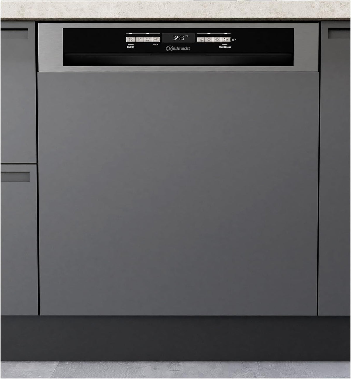 Bauknecht Geschirrspüler, 60 cm, Grau/Schwarz, BBO 3O539 PLGT Integrierbarer / 14 Maßgedecke / ActiveDry/
