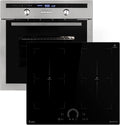 KKT KOLBE Backofen, 60 cm, 59 cm, Schwarz/Silber, Autarkes Herdset: Einbau EB8013ED + Induktionskochfeld, Drehspieß