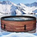 BRAST Aufblasbare Pools, 224 cm, Holzoptik/Schwarz/Grau, Whirlpool aufblasbar MSpa, 4-8 Personen, viele Modelle rund und eckig