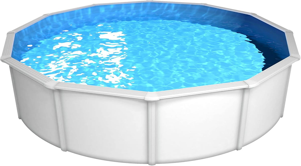 STEINBACH Stahlrahmenpool, 460 x 120 cm, 17.900 l, weiß/blau, Stahlwandpool Set Nuovo de Luxe II, 012151