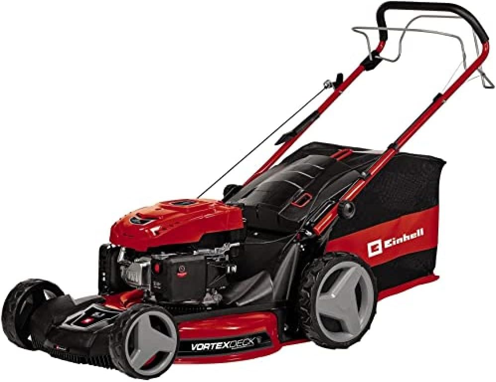 Einhell Rasenmäher, 2.200 m, Rot/Schwarz, Benzin- GC-PM 56/2 S HW (für ², Frontbumper, OHV-Motor mit GT-Markengetriebe