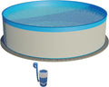 Planet Pool Stahlrahmenpool, 350x90 cm, 0,3 mm, 0,2 mm, Weiß/Blau, Stahlwand Set rund Arizona, Stahl weiß, Folie blau