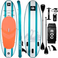 Roc SUP-Board, Weiß/Blau/Orange/Schwarz, Aufblasbare Stand Up Paddle Boards mit Premium SUP Paddle, Breit Stabiles Design