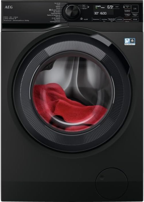 AEG Waschtrockner, Schwarz, LWR7BLACK Freistehend Frontlader D