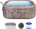 Bestway Aufblasbare Pools, 180 x 180 x 71 cm, Braun/Weiß, ® Lay-Z-SPA® Energiespar-Whirlpool Rome AirJet™ mit, für 6 Personen