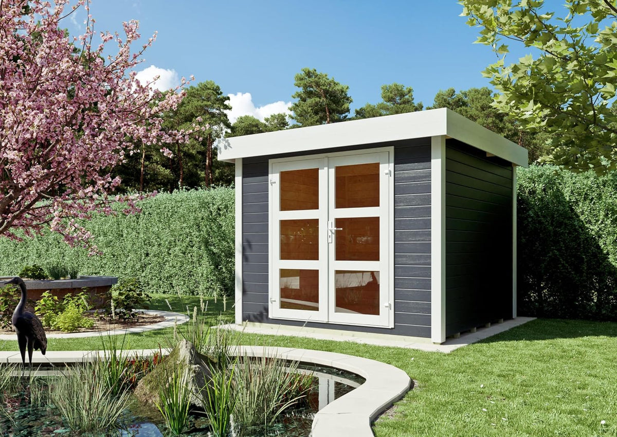 Finnia Gartenwelt Gerätehaus, 50 m, Schwarz/Weiß, Gartenhaus Maryland 2, 50x2