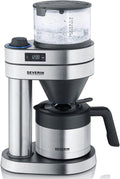 SEVERIN Kaffeemaschine, 1l, Edelstahl-gebürstet/Schwarz, Filter 'Caprice' mit Thermokanne, wie von Hand aufgebrüht