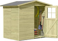 Gerätehaus Gartenpirat, 180 x 145 cm, Holzfarben/Grau, aus Holz Modell Frankfurt