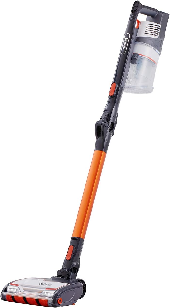 Shark Staubsauger, 26 x 24.5 x 118 cm, 0.7 Liter, Orange/Grau, Kabelloser Stiel [IZ201EU] 40 Minuten Laufzeit, Anti Hair Wrap