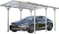 GFP Carports, 05m, Silber/Transparent, Carport 2, 85x5, Auto Unterstand Aluminium Einzelcarport Schutzdach PKW