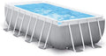 Intex Stahlrahmenpool, 300 cm, 80 cm, Grau/Blau, 26784FR Set Pool Prism Frame Rechteckig, röhrenförmig