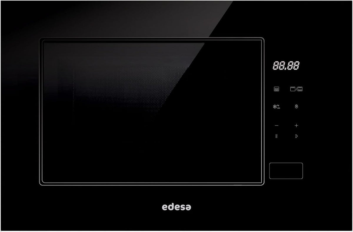 Edesa Mikrowelle, 20 Liter, 800 W, Schwarz, Einbau- EMW-2021-IG BK, rahmenlos, große Kapazität, Grillleistung, Auftaufunktion