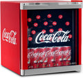 °CUBES Mini-Kühlschrank, 48 L, Rot/Silber, Original Coca-Cola Mini Kühlschrank Rot -, leise & energieeffizient - Für Büro