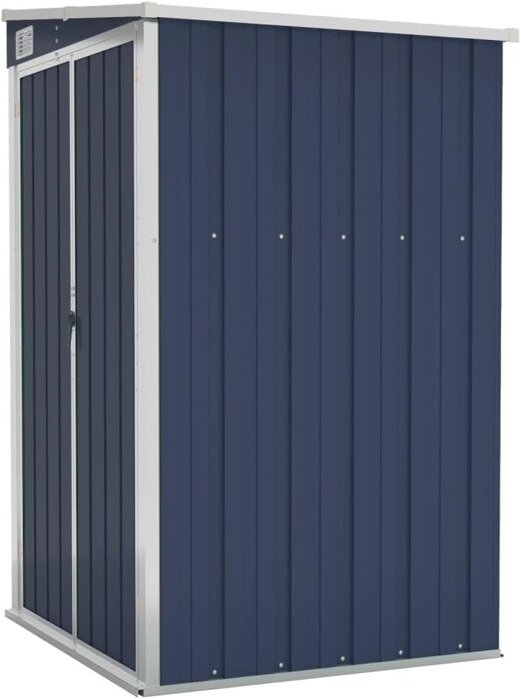 Gerätehaus Kangmusi, 118x100x178 cm, Verzinkter Stahl, Metall, Anthrazit, Anbauschuppen Verzinkter Stahl, 316219