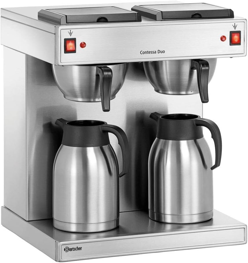 Bartscher Kaffeemaschine, Silber/Schwarz, Kaffeeautomat, 1x Doppel- 'Contessa Duo' Elektro