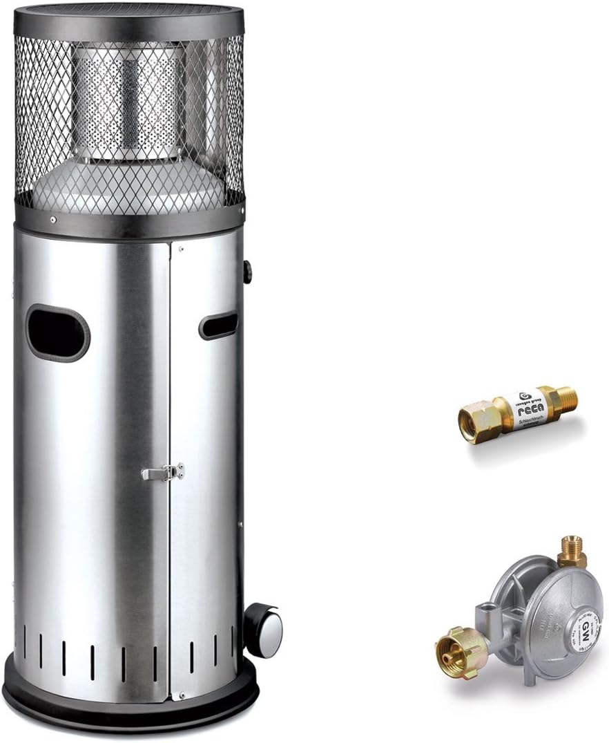 Enders Audiogerät, Silber/Schwarz, Gas-Terrassenheizer Polo 2.0 inkl. Sicherheits Kit