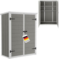 Gerätehaus STEELSØN, 170x68,5x134 cm, Kunststoff mit UV-Schutz, wartungsfrei, Grau/Weiß