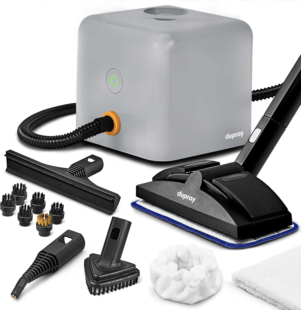 Dupray Dampfreiniger, Grau/Schwarz, Neat, Vielseitiger Hochleistungs- für Zuhause: Böden, Möbel, Autos und mehr (EU-Stecker