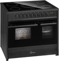 Gurari Elektroherd, 90 cm, Schwarz, Elektro Standherd GCH E 912 DF BL Glaskeramik Herd Range