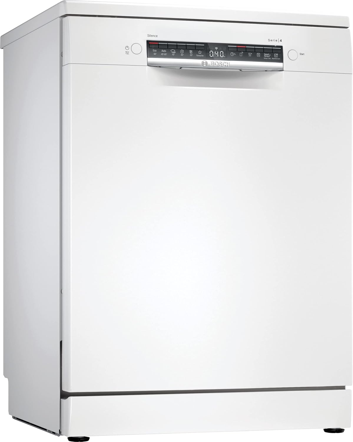 Bosch Geschirrspüler, 60 cm, Weiß, SMS4HMW02E Stand- Serie 4, freistehend Spülmaschine mit Besteckschublade, Home Connect