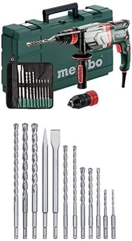 Metabo Bohrhämmer, Grün/Schwarz/Rot/Silber, Multihammer UHEV 2860-2 Quick Set - inkl., 12-teiliger Stein-u. Betonbohrer Satz