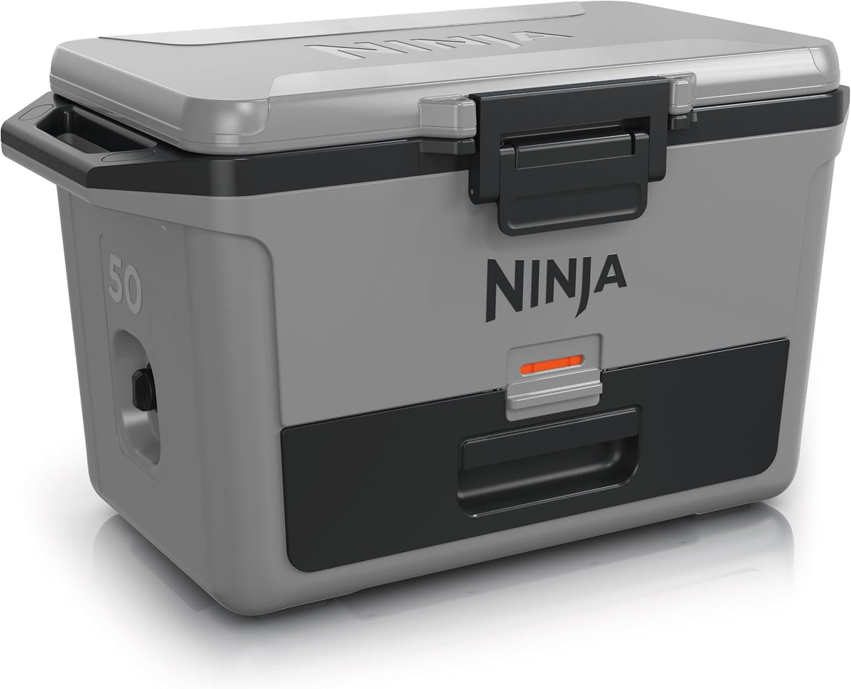 Ninja Kühltaschen & -boxen, 47 L, Grau/Schwarz, FrostVault Hard Cooler, Premium isolierte Kühlbox, hält EIS bis zu 6 Tage