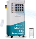 Könighaus Dunstabzugshaube, 2,1 kW, Weiß/Blau, Smarte Mobile Klimaanlage, Schnell & Leise & Effizient (A), mit Fernbedienung