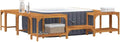 Tomostar Badewannen mit Sprudelfunktion, 250 x 250 cm, massives Akazienholz, Braun/Grau