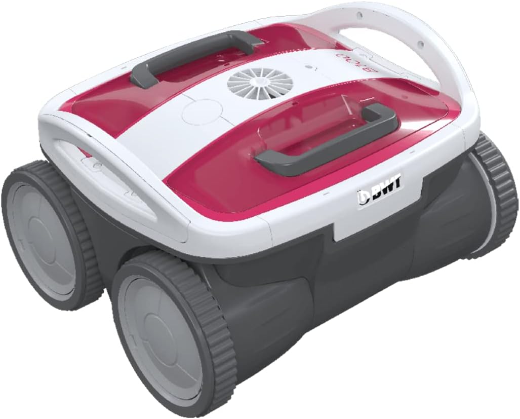 BWT myPOOL Poolroboter, 8m, weiß/rot/grau, Pool Roboter B100, Gezielte Bodenreinigung Von Swimming Pools Bis, Schnelles Reinigungsergebnis