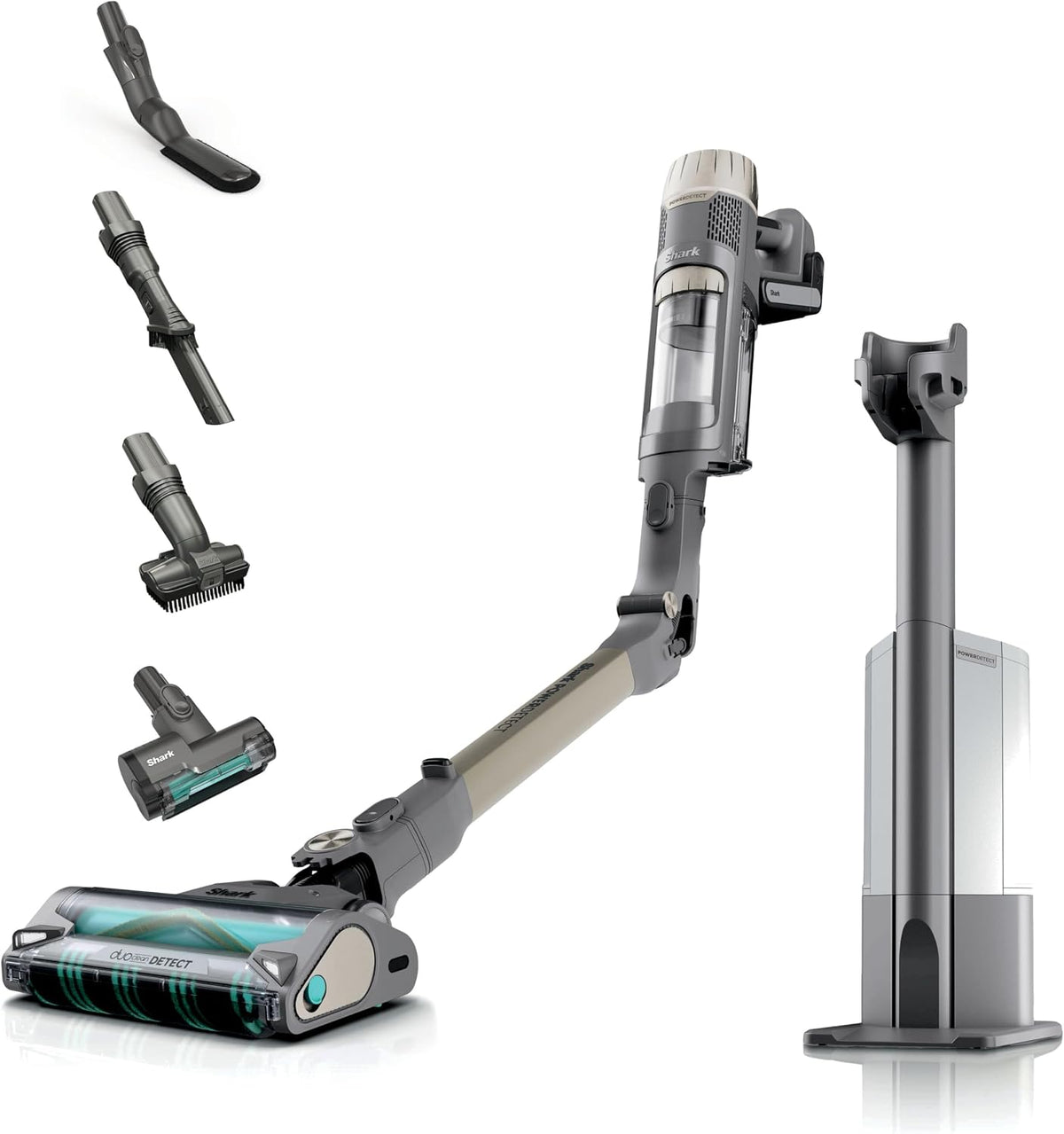 Shark Staubsauger, Grau, PowerDetect Clean & Empty Akku- für Tierhaare, Selbstentleerende Basis 45 Tage, DuoClean Detect