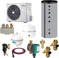 ThermoFlux Wärmepumpen, 12,1 kW, Weiß/Grau, Midea by Monoblock Wärmepumpe Bafa Komplettset