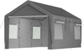 Mixtric Carports, Grau, Carport Garage Zelt, Winterfest Mit Roll-Up-Fenster, Abnehmbare Seitenwände Und Dach, Lagerzelt