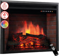 KAMINIO Elektrokamin, 30 Zoll, schwarz, Luca - Elektrischer Einbaukamin mit Heizung, 3D-Flammeneffekt, 12 Flammenfarben