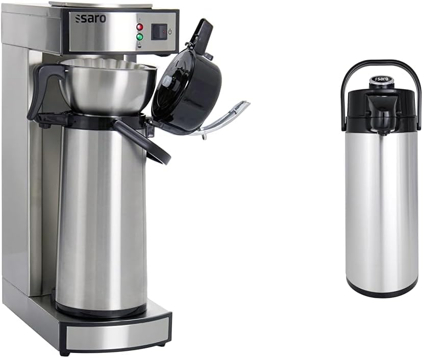 Saro Kaffeemaschine, 2,2 Liter, Silber/Schwarz, 317-2085 Thermo mit Korbfilter und Thermoskanne Industrie, ca. 10 Tassen Kaffee)