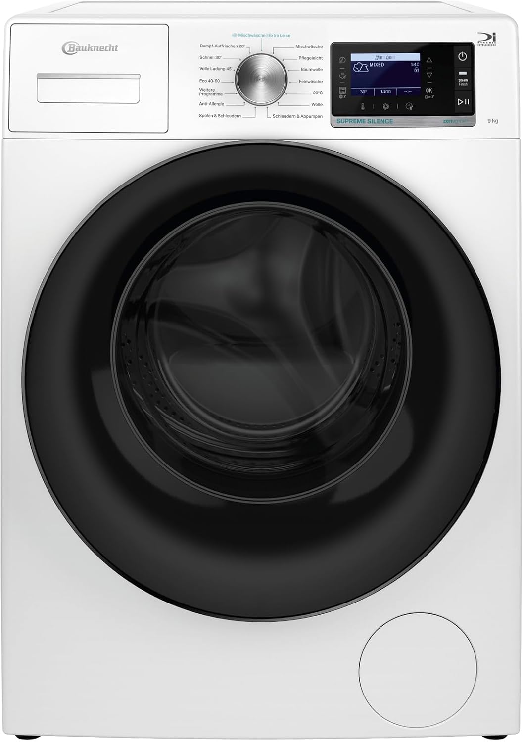 Bauknecht Waschmaschine, 9 kg, Weiß/Schwarz, B6R 98 SILENCE DE / / Frontlader/Supreme Silence/EEK A-20%