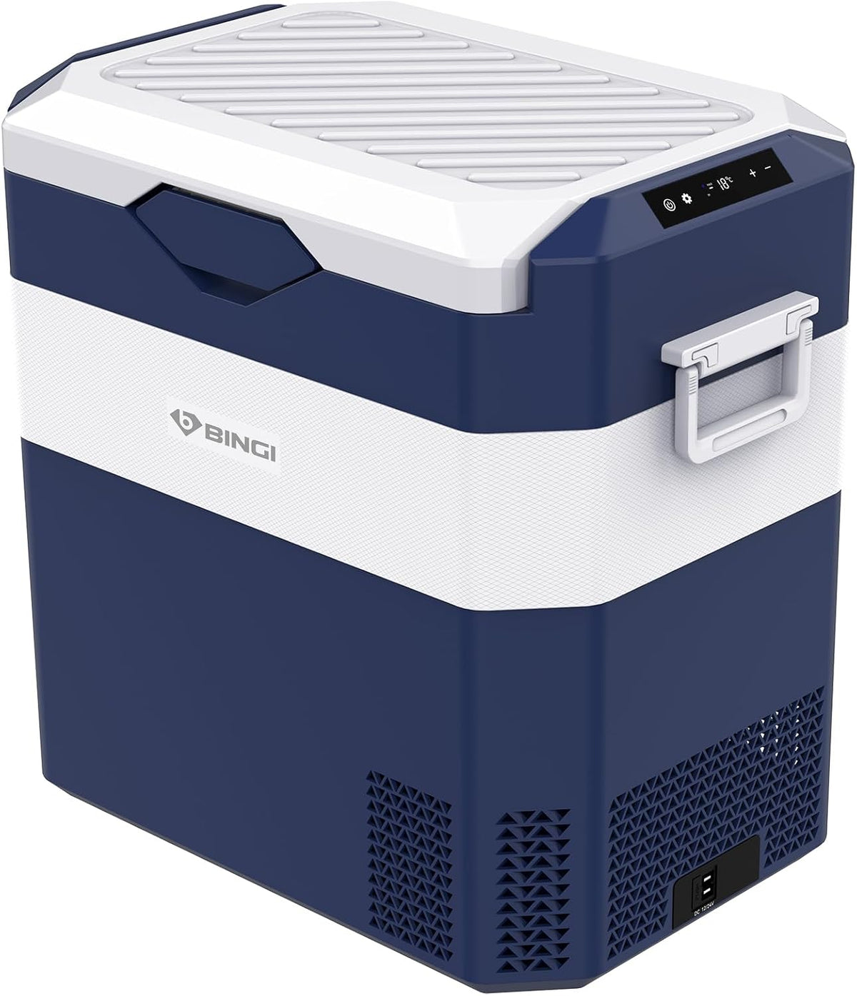 B BINGI Gefrierschrank, 230 V, 42 L, 24 V, Blau/Weiß, Kompressor Kühlbox Tragbarer Auto-Kühlschrank 12/ DC und AC