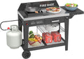 FIRE RIOT Woks, Schwarz/Silber, Robuste Outdoor-Wok-Kochstation, 50.000 BTU Wokbrenner, Hochleistungs-Wok aus Karbonstahl