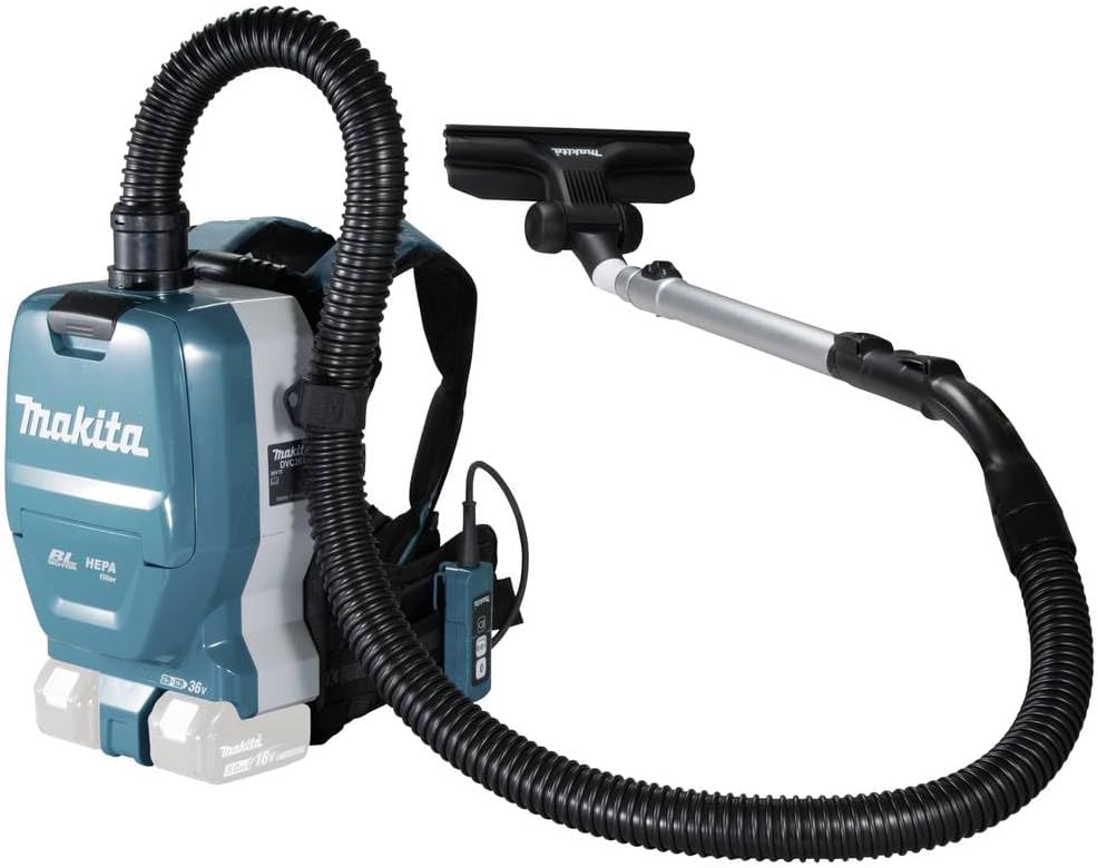 Makita Staubsauger, Blau/Schwarz/Weiß, DVC261ZX15 Akku-Rucksack 2x18 V (ohne Akku, ohne Ladegerät)