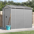 Gerätehaus SECOLI, 191 x 215 x 198 cm, Hellgrau, mit Schrägdach Metallunterstand Fahrradgarage Metall