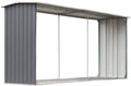 Gerätehaus Cikonielf, 330 x 92 x 152 cm, Grau, Capannone Kaminholzregal für den Garten, für den Außenbereich, aus verzinktem Stahl für Kaminholz