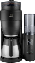 Melitta Kaffeemaschine, Schwarz/Silber, AromaFresh Therm Pro X, Filter mit integriertem Mahlwerk, entnehmbarem Wassertank