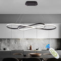 Qiaomao Hänge- & Pendelleuchten, 57 W, Schwarz/Weiß, Dimmbare LED Pendelleuchte, Doppelfigur 8 Design Hängeleuchte mit Fernbedienung