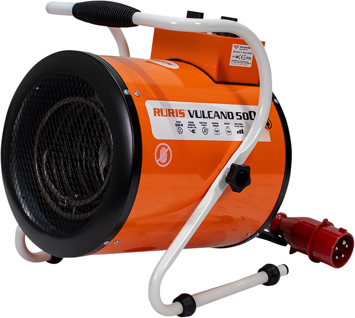 RURIS POWER FOR NATURE Heizkörper, 411 m, 400 V, 5 kW, Orange/Weiß/Schwarz, Elektrischer Heizlüfter, industriell