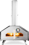 Ooni Pizzaofen, Silber, Pro 16 Multi-Brennstoff, Outdoor, Gas-/Holz-/Holzkohle, Gartenofen für Grillen, Kochen und Backen