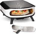 cozze Pizzaofen, 42,5 cm, 6,0 kW, 1,1 m, Schwarz/Weiß, ® 17' mit rotierendem Pizzastein, LED & Tür, Gasofen 50 mbar