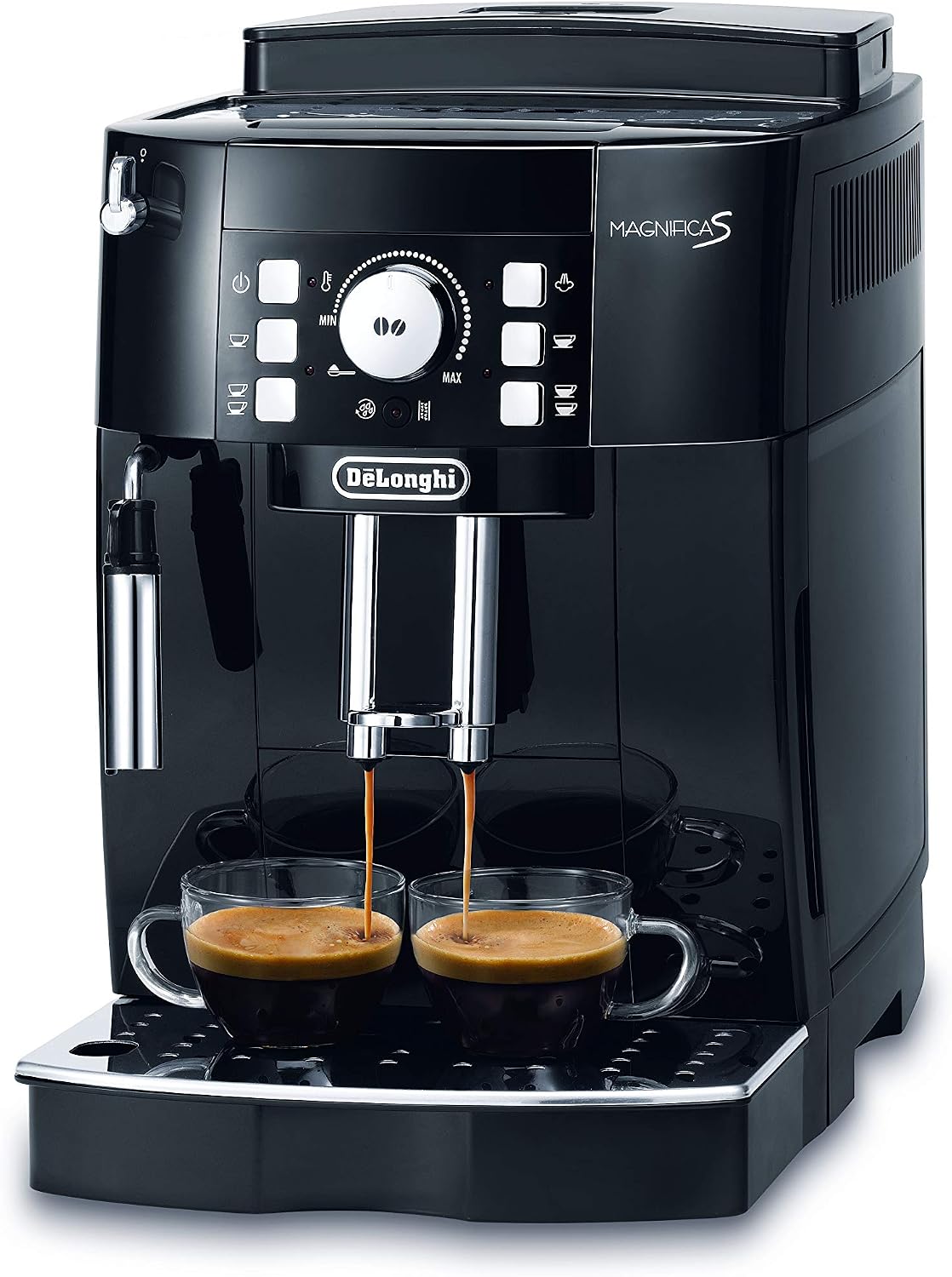 DE LONGHI ECAM 21.116.B SCHWARZ Kaffeevollautomat, 1,8l, Schwarz, De' Magnifica S 21. .B (Direktwahltasten und Drehregler