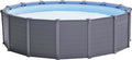 Intex Stahlrahmenpool, 478 x 124 cm, Grau/Blau, Schwimmbad Ø Gestellbecken Set Graphit
