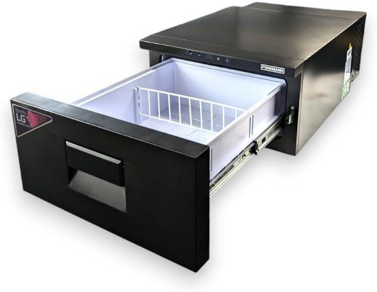 PUNDMANN Kühlschrank, 20 L, 12 V, 24 V, Schwarz/Weiß, Kompressor Kühlschublade / Kühlbox Kühlfach bis -20°C